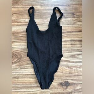 Hunza G black scoop onepiece swimsuit